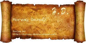 Horvay Dezső névjegykártya
