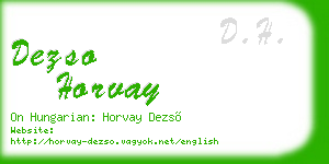 dezso horvay business card